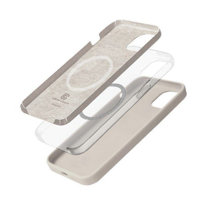 Dėklas iPhone 14 Plus iš skysto silikono, Stone Beige