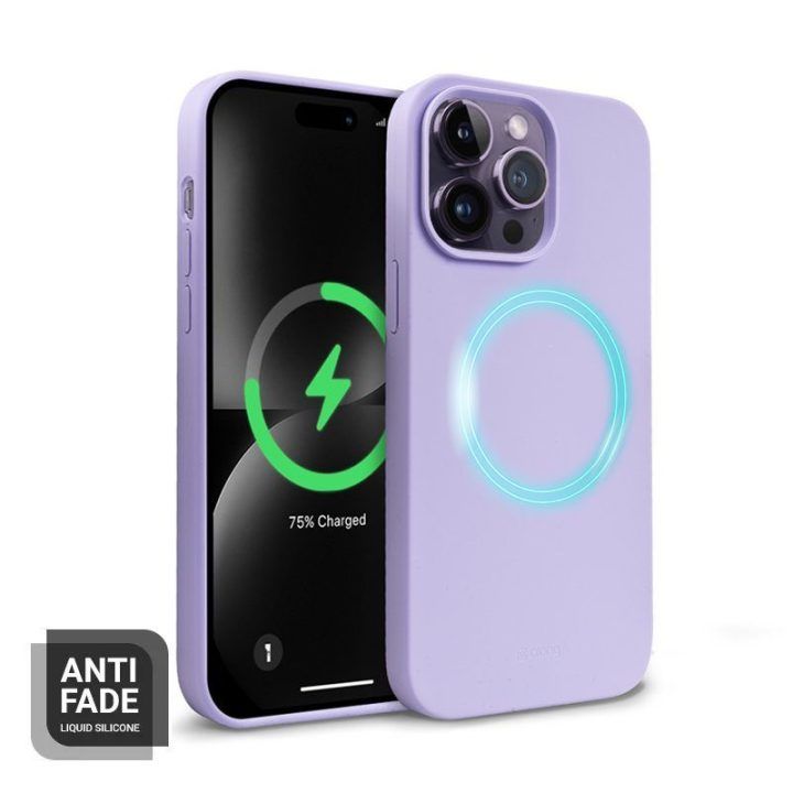 Silikoninis dėklas iPhone 14 Pro, violetinis, Crong