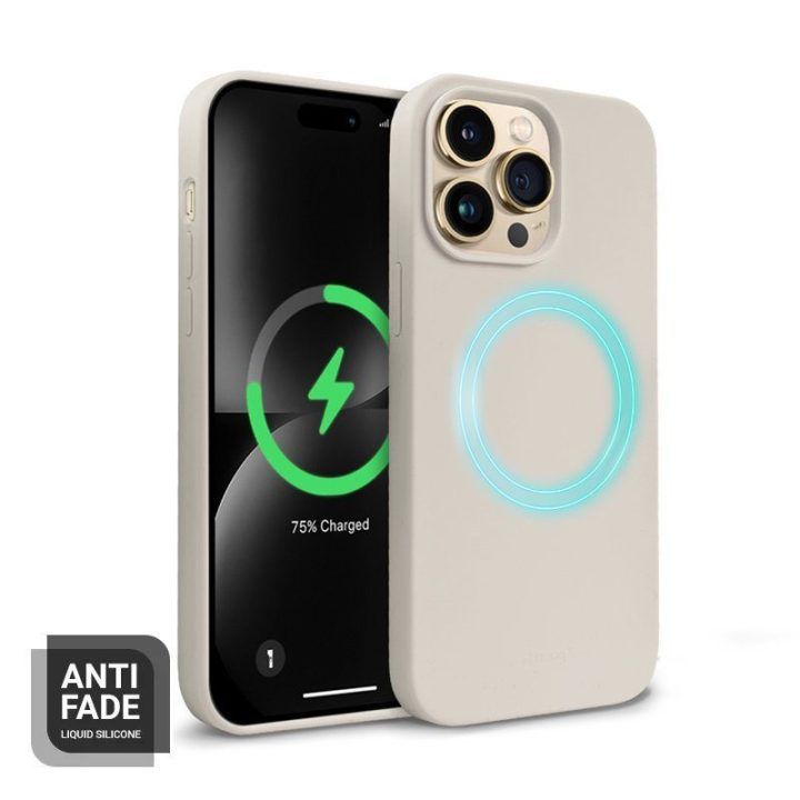 Silikoninis dėklas iPhone 14 Pro Max, Stone Beige, Crong