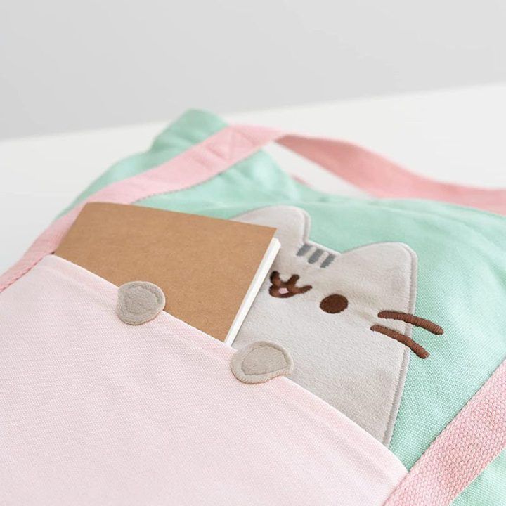 Pusheen medžiaginis pirkinių krepšys, 35×40 cm