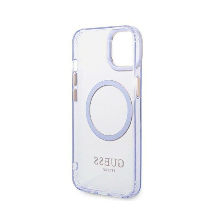 Dėklas iPhone 14 Guess Gold Outline, permatomas