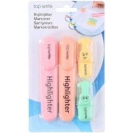4 spalvų fluorescencinių žymeklių rinkinys Topwrite