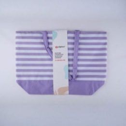 Alpina dryžuotas paplūdimio krepšys 49,3 × 16 × 34 cm violetinis/baltas
