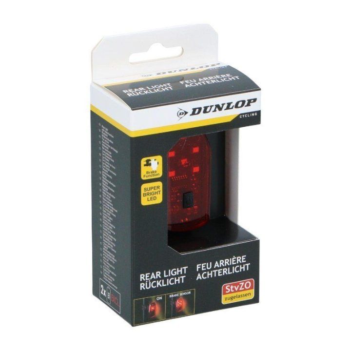 Dunlop galinis dviračio žibintas su 5 LED ir STOP funkcija