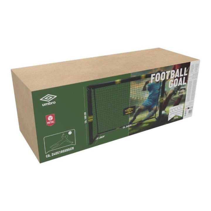 Umbro metaliniai futbolo vartai su tinklu 240 × 160 × 85 cm