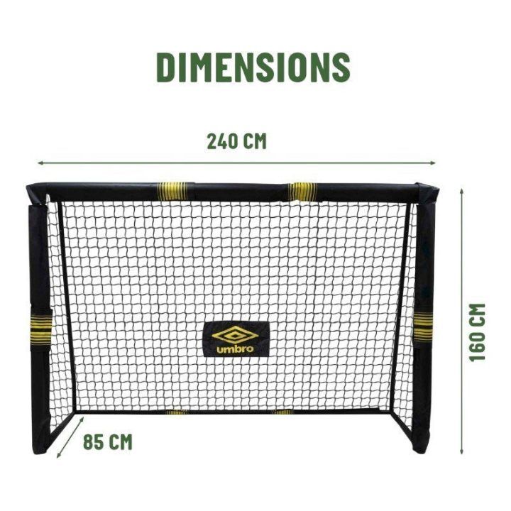 Umbro metaliniai futbolo vartai su tinklu 240 × 160 × 85 cm