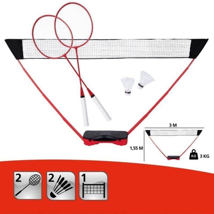 Badmintono rinkinys dėkle Donnay, 5 dalių