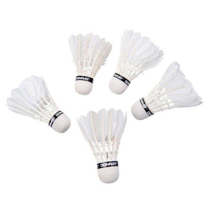 Plunksninis badmintono kamuoliukas Donnay, 5 vnt., baltas
