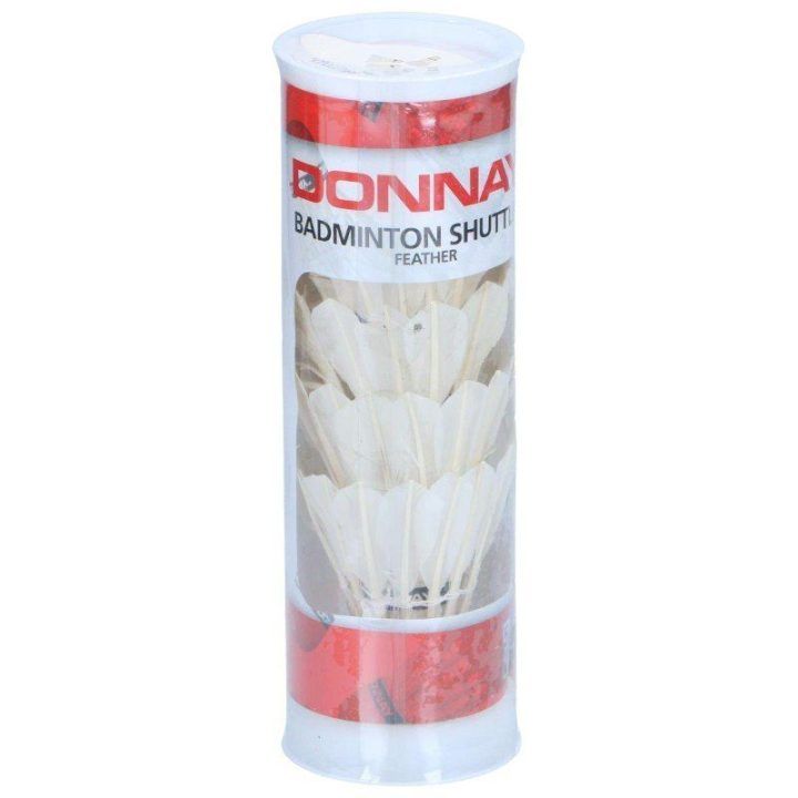 Plunksninis badmintono kamuoliukas Donnay, 5 vnt., baltas