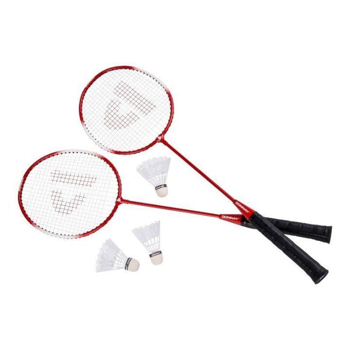 Donnay badmintono rinkinys su dėklu, 6 dalys, raudonas