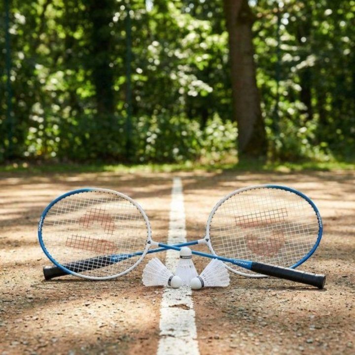 Badmintono rinkinys su raketėmis, mėlynas