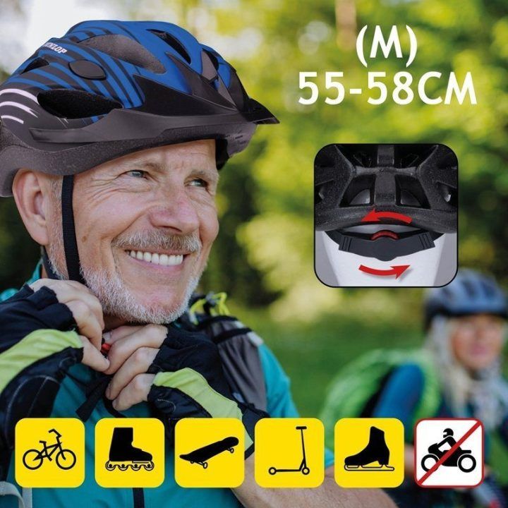 Dunlop MTB dviratininko šalmas M 55–58 cm, mėlynas–juodas