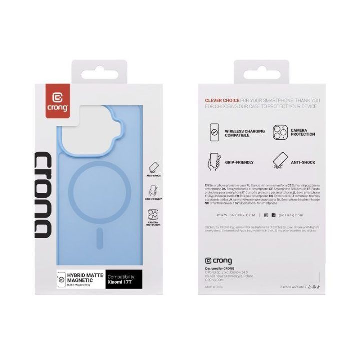 Dėklas Xiaomi 17T mėlynas Crong Hybrid Matte Magnetic