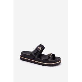 Juodos platforminės basutės su sagtimis Step in style