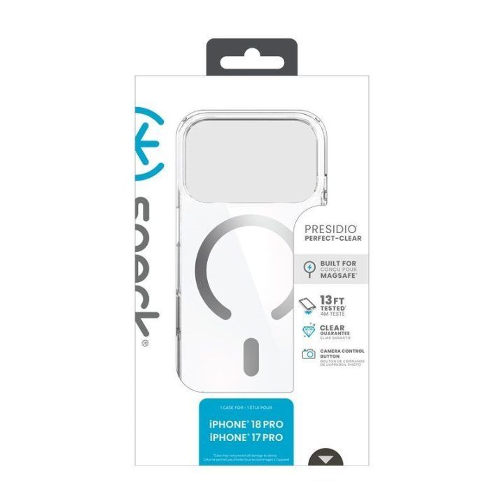 Permatomas dėklas Speck Presidio Perfect-Clear MagSafe iPhone 18 Pro / 17 Pro