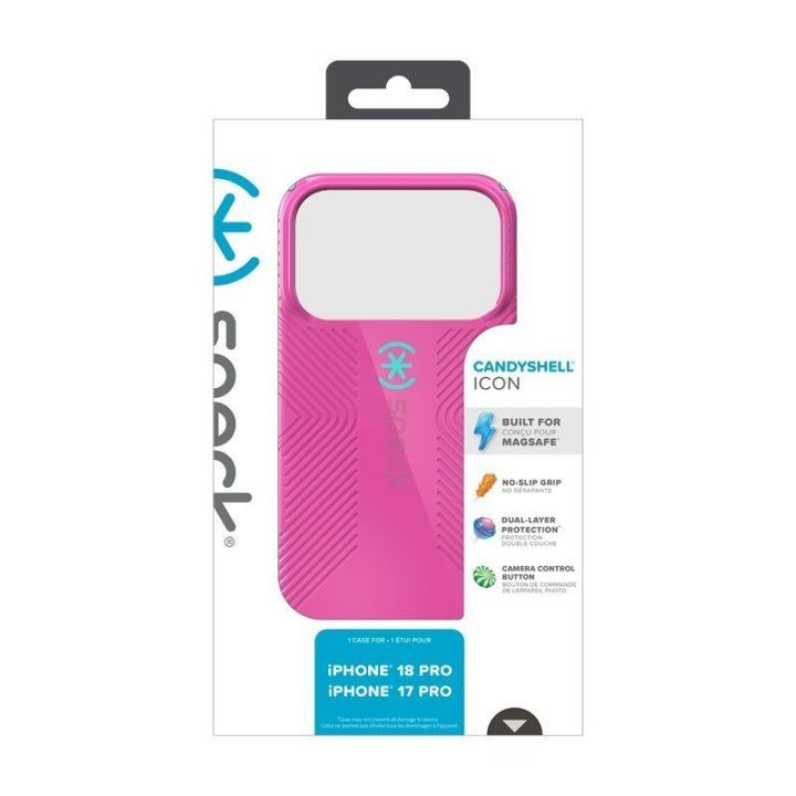 Dėklas iPhone 17 Pro ir 18 Pro Speck Candyshell Icon MagSafe, rožinis