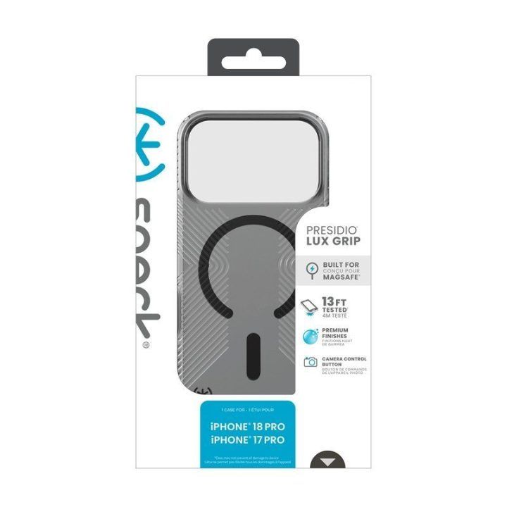 Dėklas Speck Presidio Lux Grip MagSafe iPhone 18 Pro / 17 Pro, Obsidian