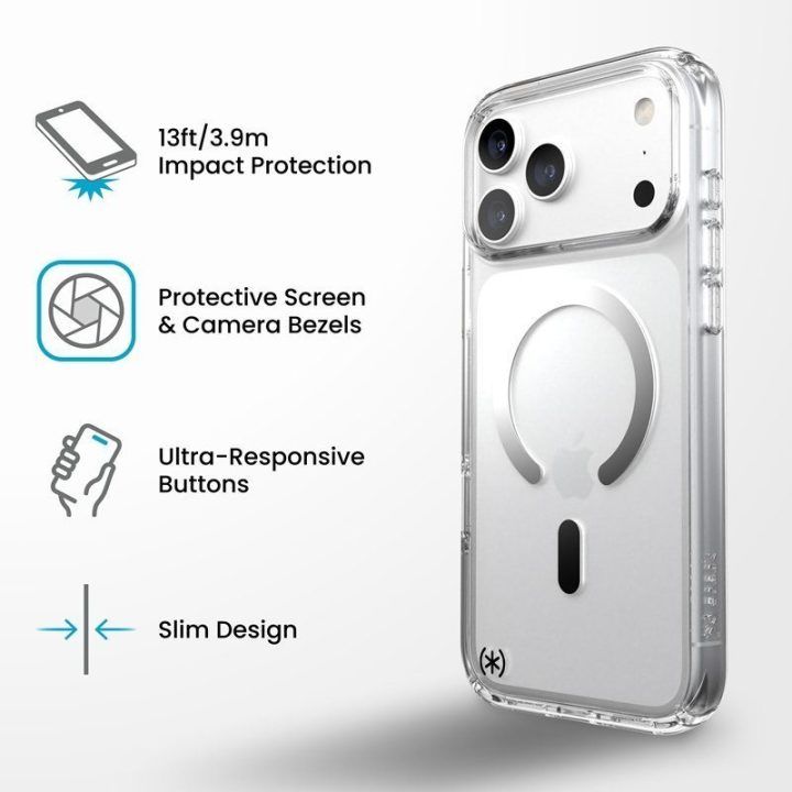 Permatomas dėklas Speck Presidio Perfect-Clear MagSafe iPhone 18 Pro Max / 17 Pro Max