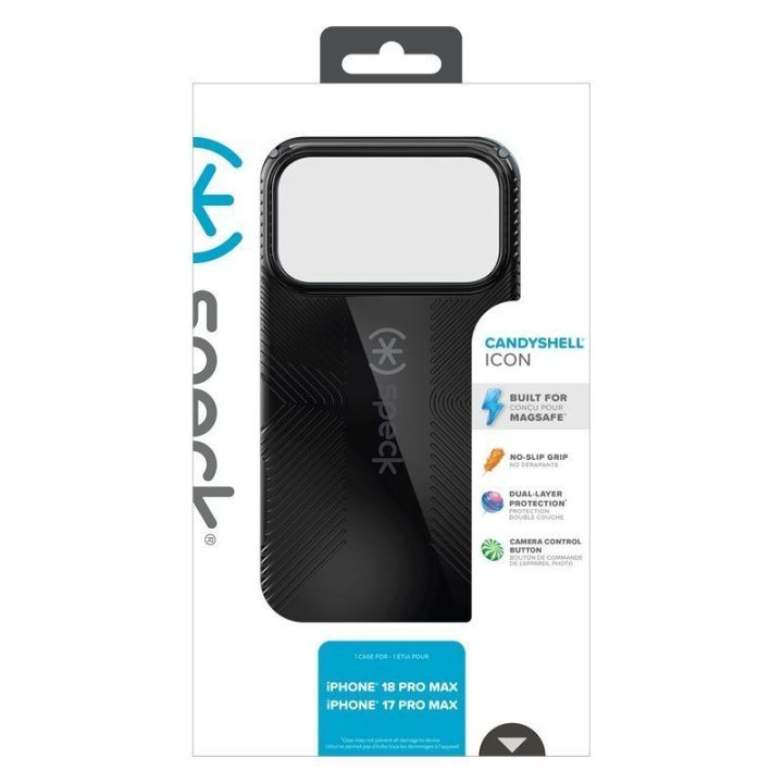 Dėklas iPhone 18 Pro Max / 17 Pro Max Speck Candyshell Icon MagSafe, juodas