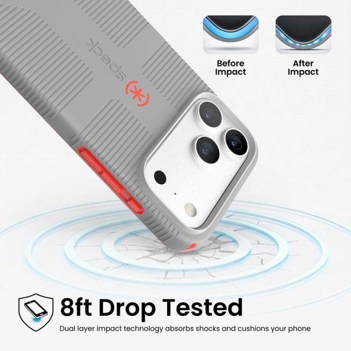 Speck Candyshell Grip MagSafe dėklas iPhone 18 Pro Max / 17 Pro Max, pilkas