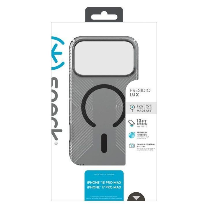 Dėklas Speck Presidio Lux Grip MagSafe iPhone 18 Pro Max / 17 Pro Max, Obsidian