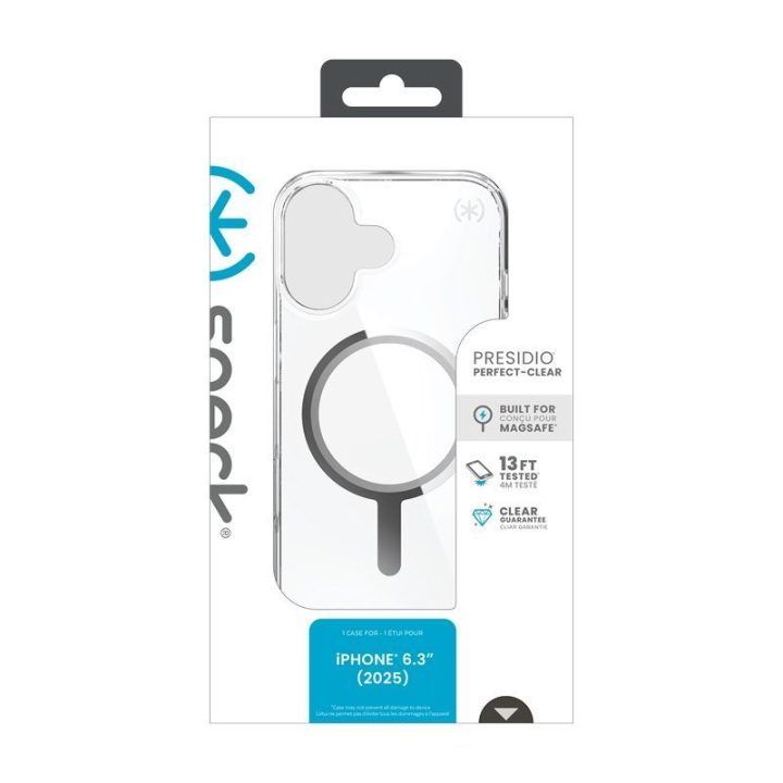 Permatomas dėklas iPhone 17 Speck Presidio Perfect Clear MagSafe