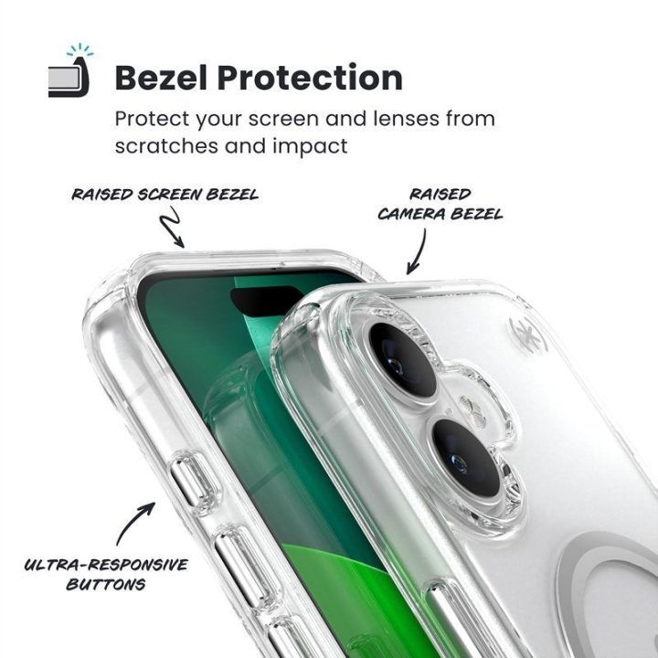 Permatomas dėklas iPhone 17 Speck Presidio Perfect Clear MagSafe