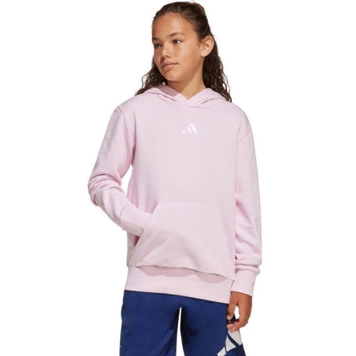 Vaikiškas adidas džemperis su gobtuvu, rožinis