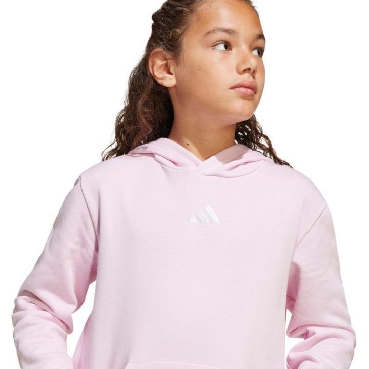 Vaikiškas adidas džemperis su gobtuvu, rožinis