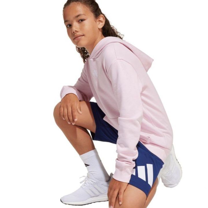 Vaikiškas adidas džemperis su gobtuvu, rožinis
