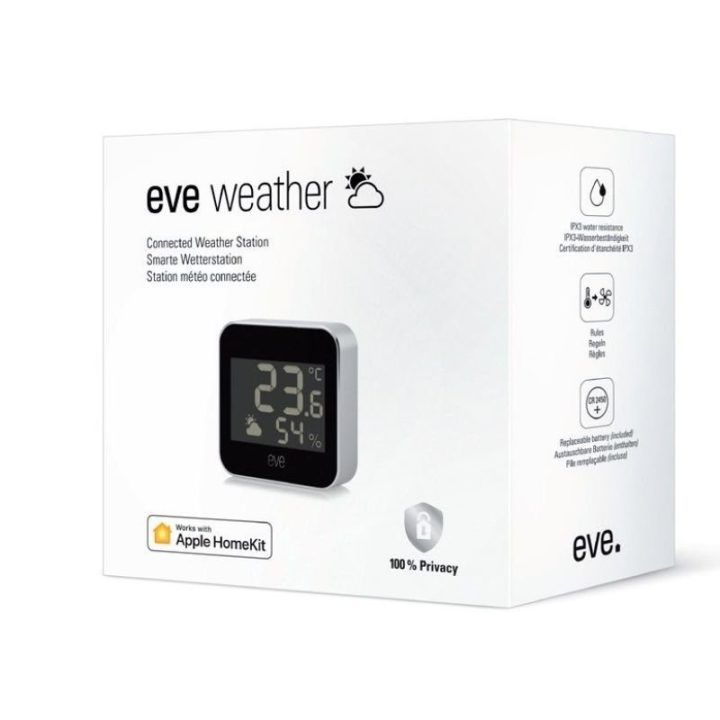 Vidaus ir lauko temperatūros bei drėgmės jutiklis Eve