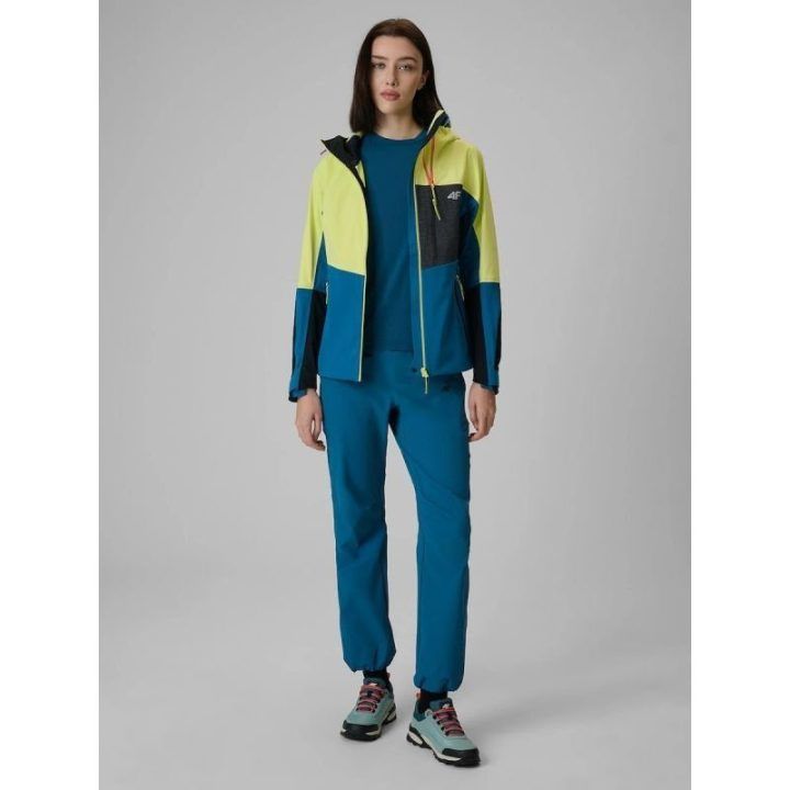 Moteriška softshell striukė 4F PRO, geltona ir mėlyna