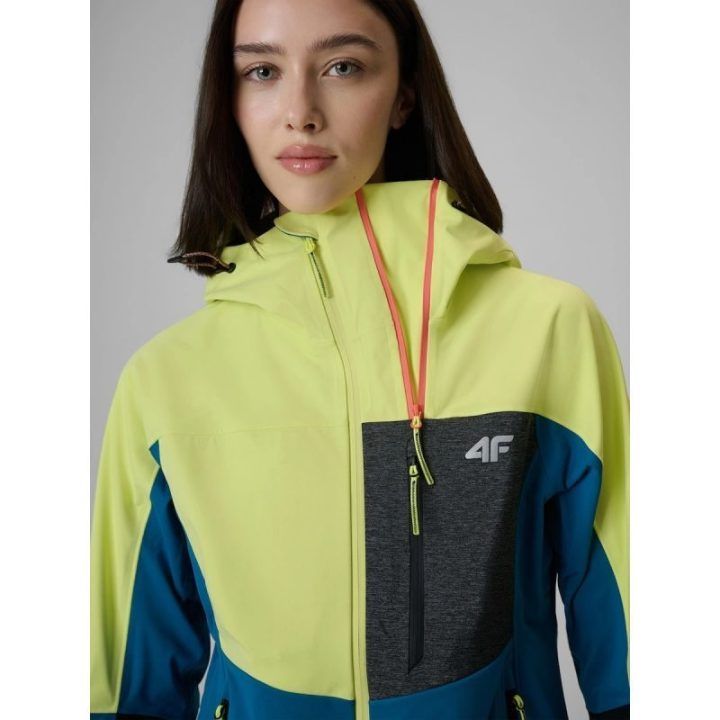 Moteriška softshell striukė 4F PRO, geltona ir mėlyna