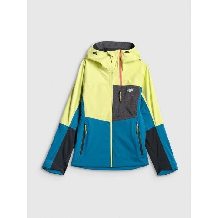 Moteriška softshell striukė 4F PRO, geltona ir mėlyna