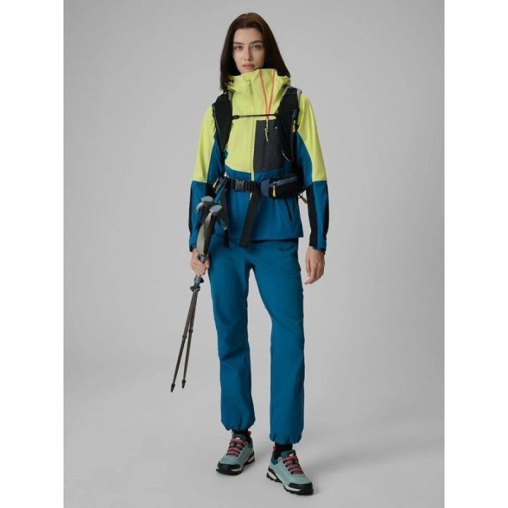 Moteriška softshell striukė 4F PRO, geltona ir mėlyna