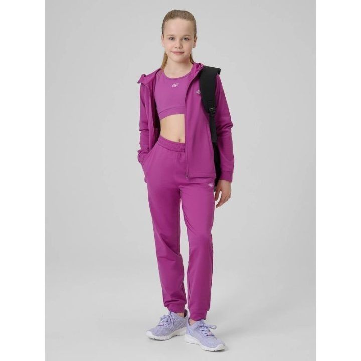 Mergaičių sportinės kelnės 4F jogger, rožinės