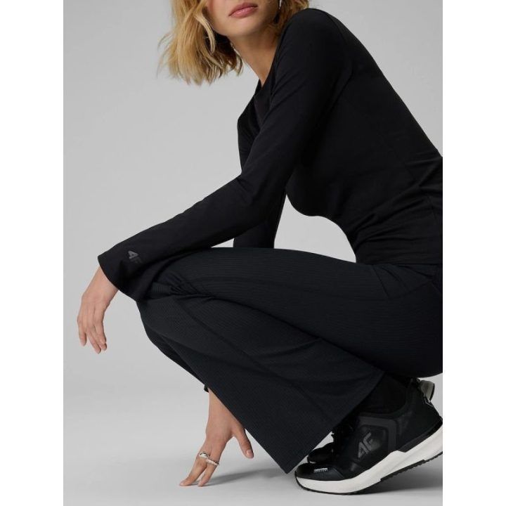 Moteriški slim longsleeve marškinėliai 4F, juodi