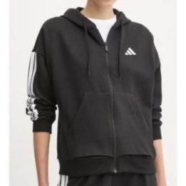 Moteriškas džemperis su gobtuvu ir užtrauktuku adidas Essentials 3 Stripes