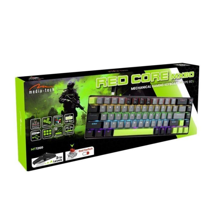 Media-Tech RED CORE MX60 mechaninė žaidimų klaviatūra