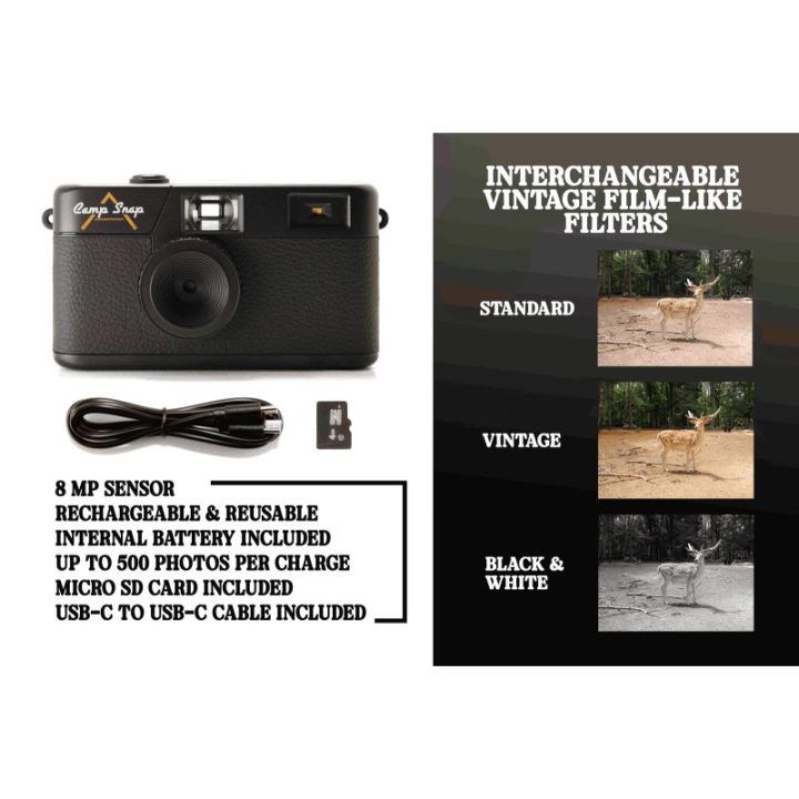 Camp Snap CS-V105-BK-WW skaitmeninis fotoaparatas, juodas