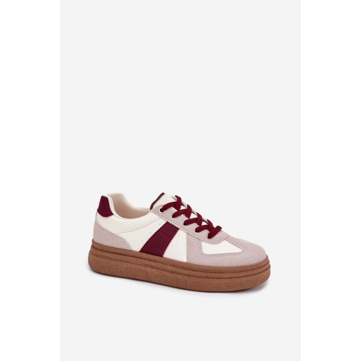 Smėlio ir bordo spalvos sportbačiai Step in style