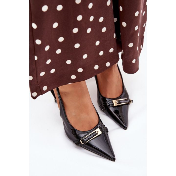 Juodi aukštakulniai bateliai su sagtimi Step in style