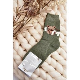 Moteriškos kojinės su meškučio aplikacija Step in style
