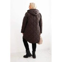 Moteriška žieminė Plus Size striukė su gobtuvu, raudonos spalvos