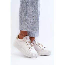 Balti sportbačiai su platforma Step in style