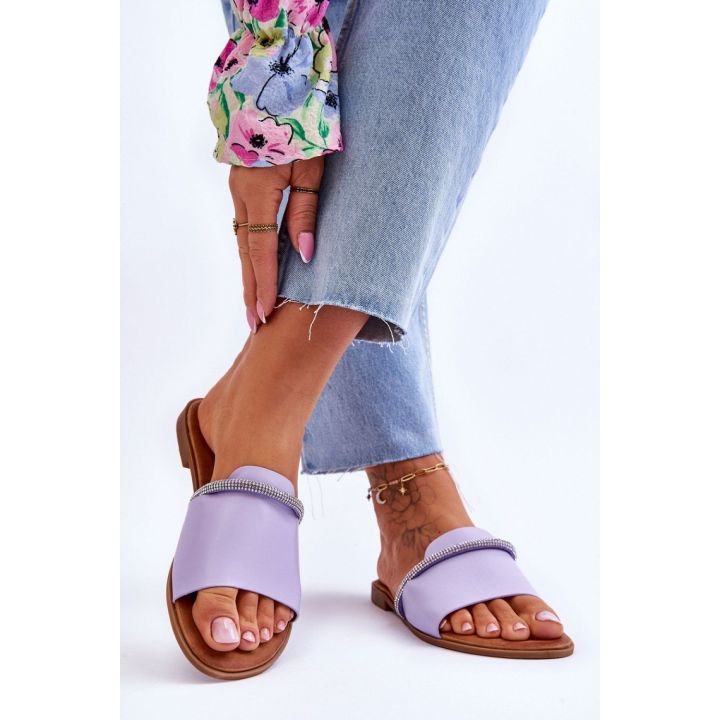 Šviesiai violetinės basutės su kulnu Step in style