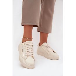 Kreminės spalvos platforminiai sportbačiai Step in style