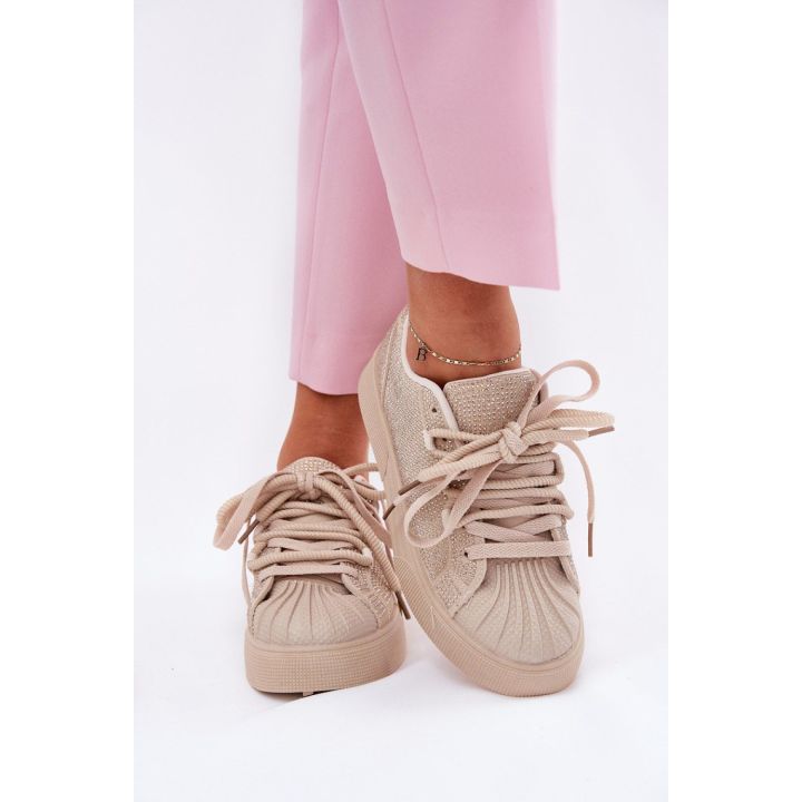 Aukštos platformos sportbačiai su cirkoniais Step in style