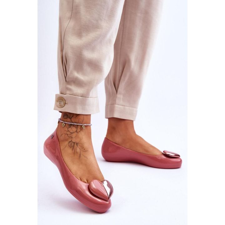 Rožinės balerinos su širdelės detale Step in style