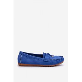 Mėlynos zomšos imitacijos mokasinai Step in style